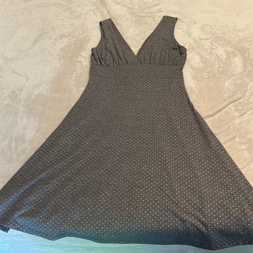 Grey and Silver Medium Polka dot Dress